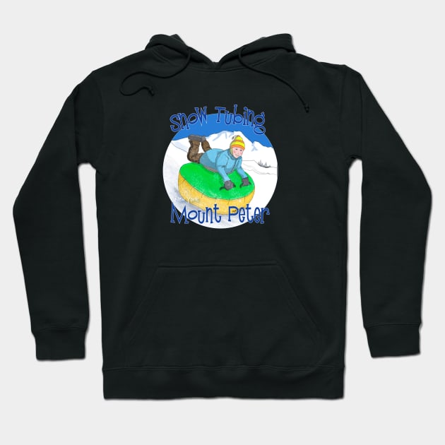 Kids Snow Tubing on Mount Peter, New York Hoodie by MMcBuck